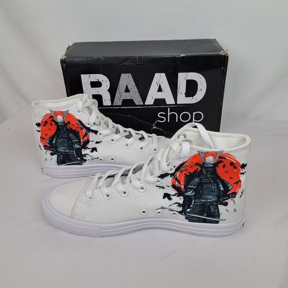 Raad  Shop Samurai and Raven High Top Sneakers  Unisex 7 mens  8.5 womens - Picture 1 of 16